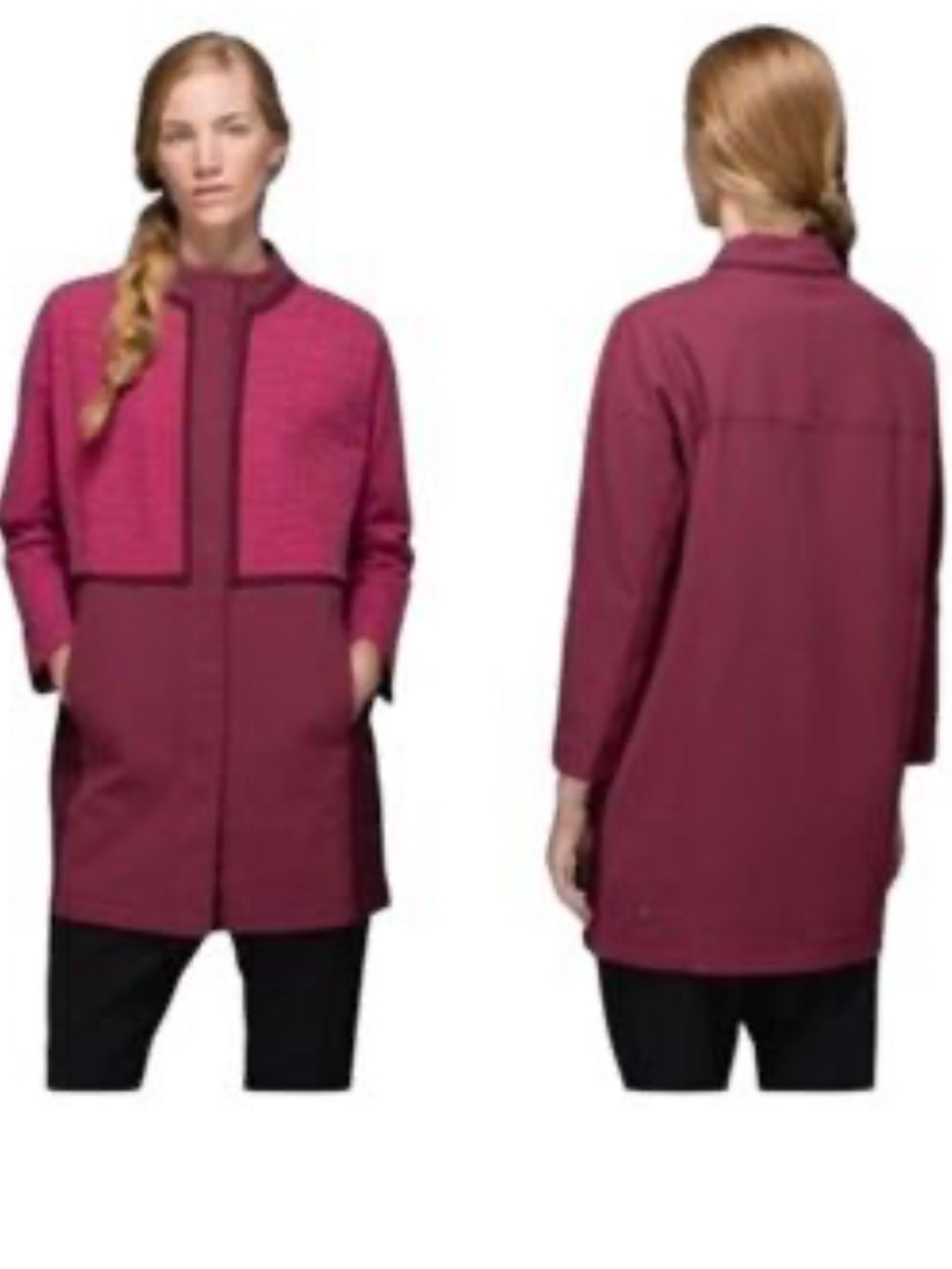 Lululemon Size S Cocoon Car Coat dual-tone colour Bumble Rust Berry